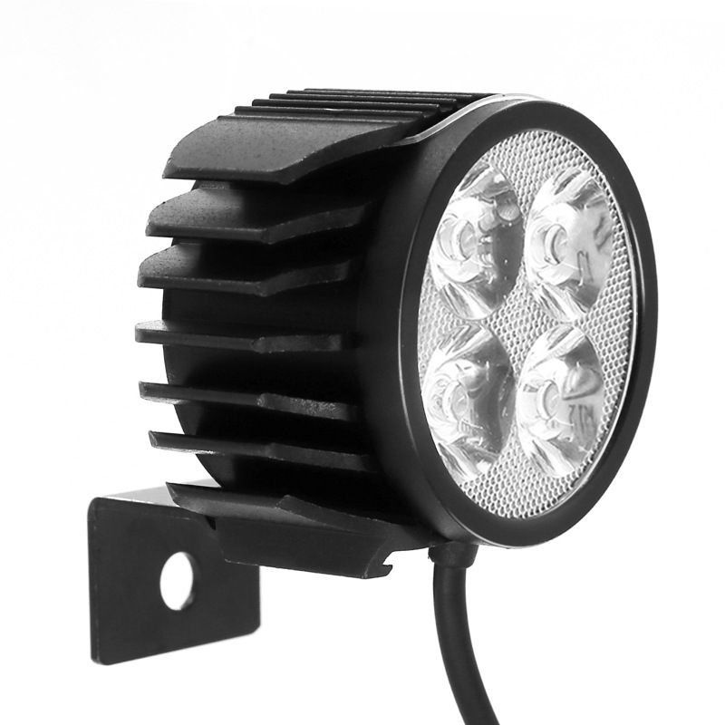 LED Motorcycle Spotlight with Horn, 2 in 1 Front Built-in Horn, Electric Scooter Spotlight with Bell, 36V-72V for Electric