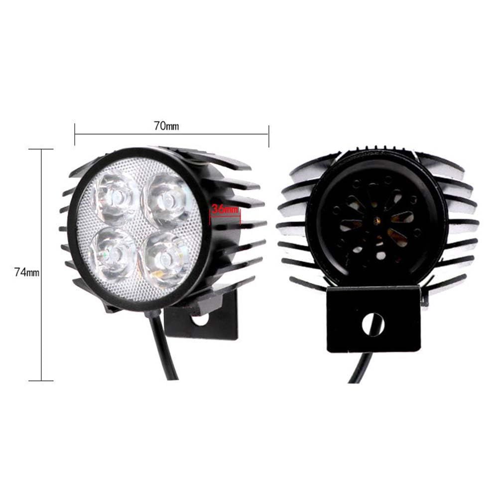 LED Motorcycle Spotlight with Horn, 2 in 1 Front Built-in Horn, Electric Scooter Spotlight with Bell, 36V-72V for Electric