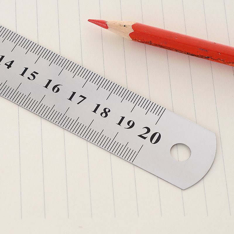 2 Pcs Stainless Steel Ruler,Straight Ruler Measuring Tool, for Engineering Office and School Metal Straight Ruler Precision