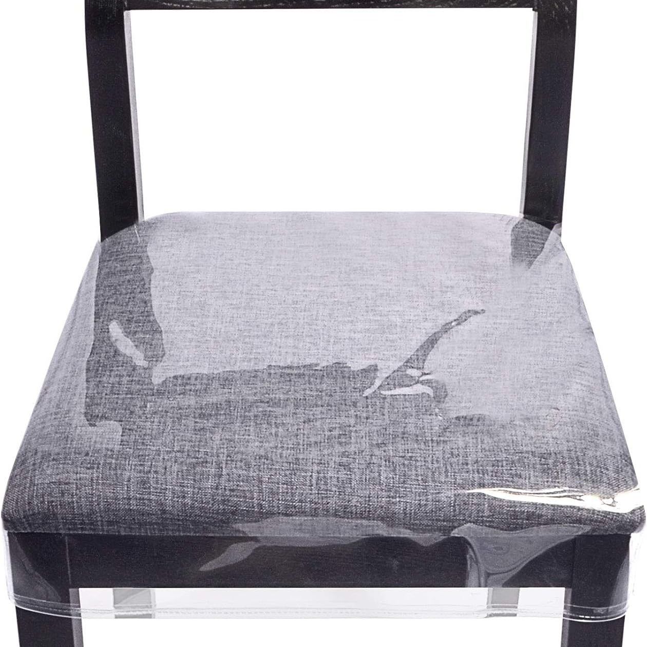 Houseables Plastic Chair Covers, Dining Chairs Fits Clear, Adjustable,Waterproof Protector, Vinyl Cover, Kids Seat Slipcover
