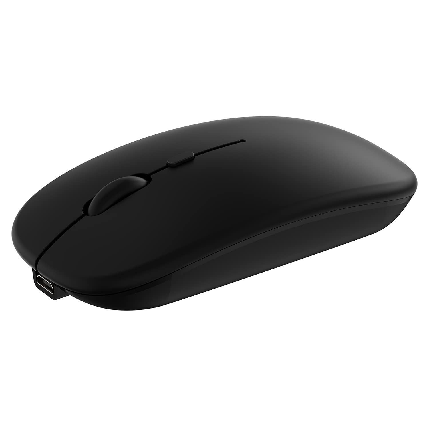 Bluetooth Mouse Rechargeable Wireless Mouse for Tablet Cell Phone Smartphone Laptop PC Computer Desktop Android Cordless (Black)