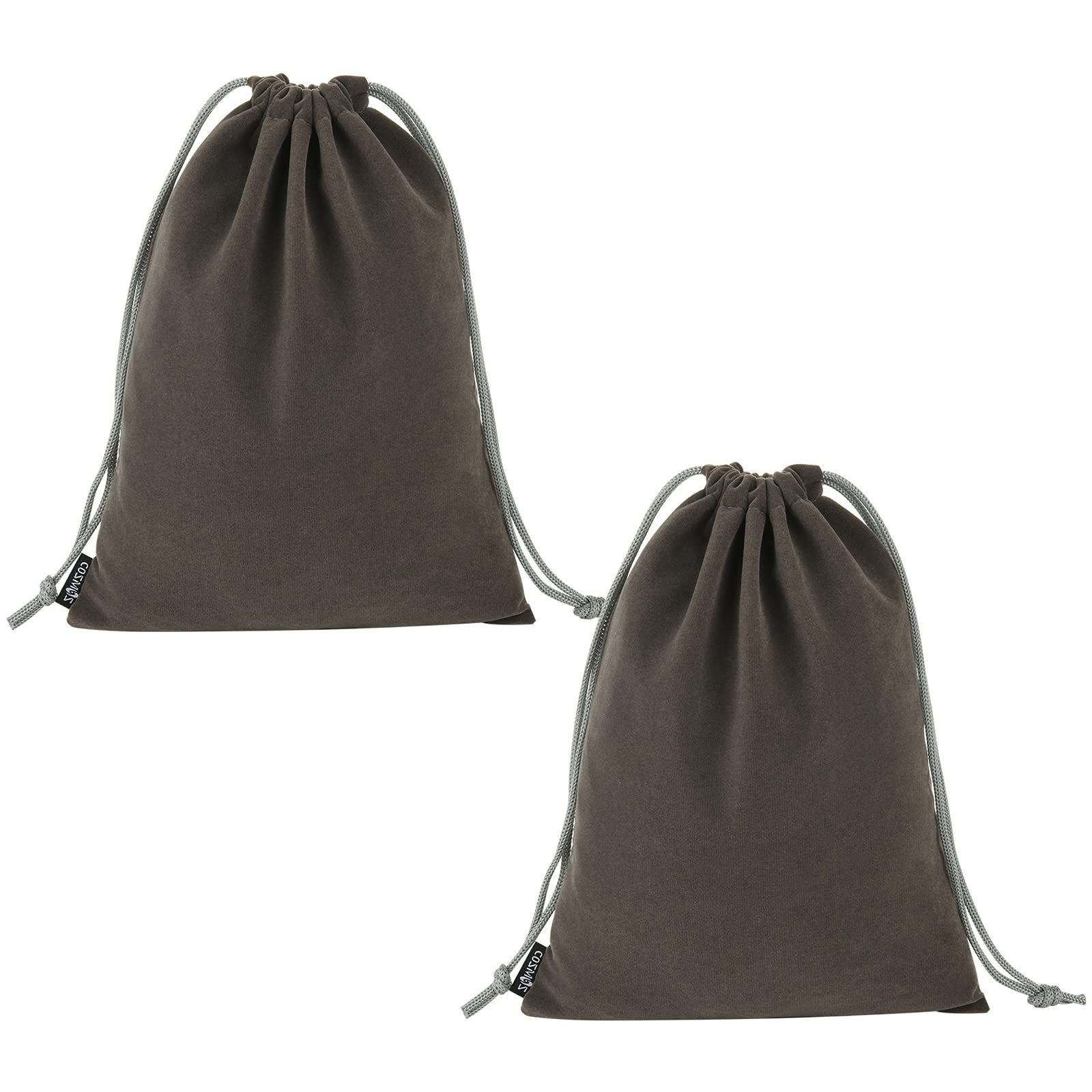 2 Pcs Portable Headphone Carrying Bag Travel Headset Storage Pouch Soft Drawstring Headphone Case Bag for Over-Ear (Gray Color)
