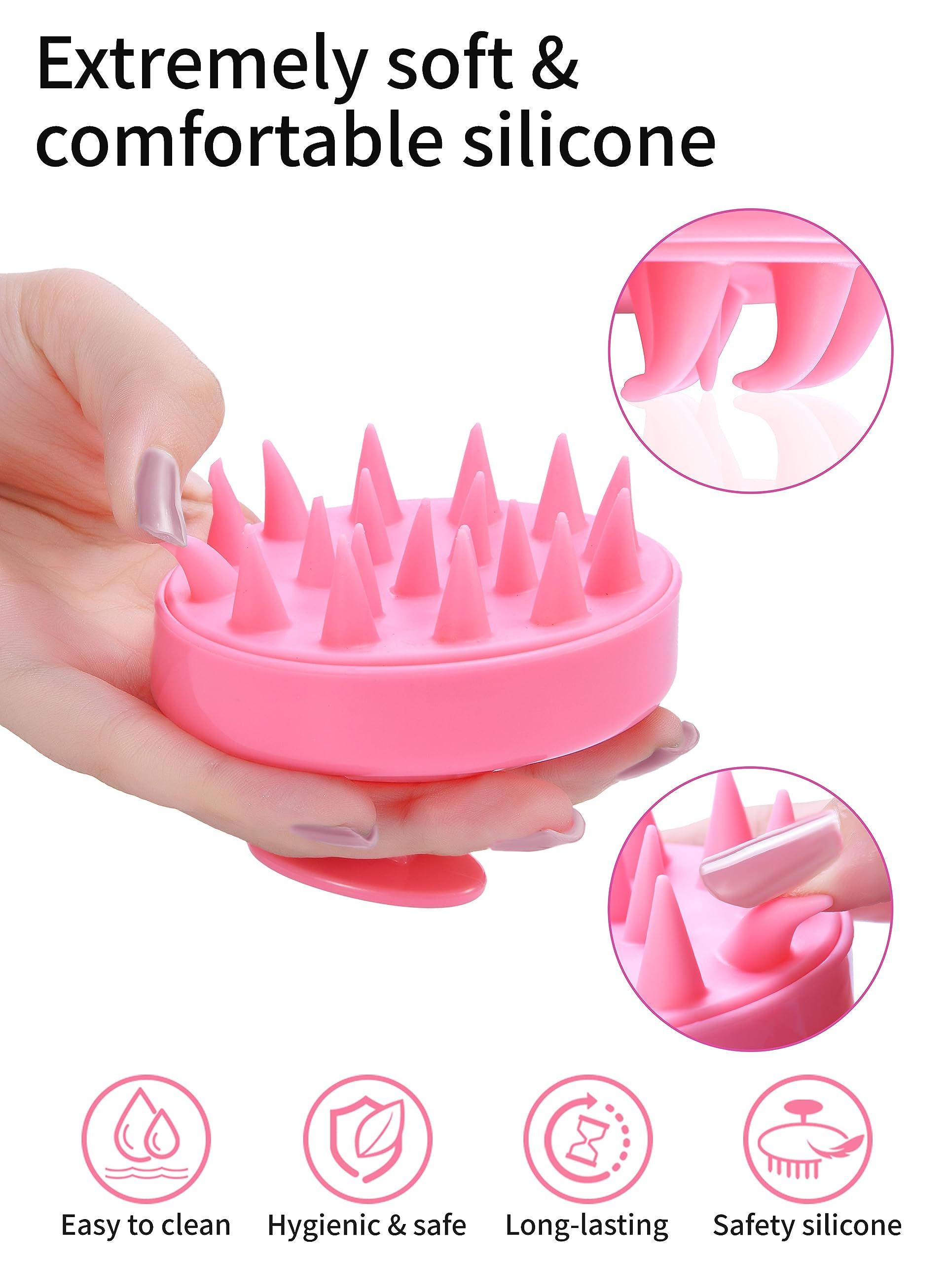2 Pack Hair Scalp Massager Shampoo Brush with Soft Silicone Bristles for Dandruff Removal & Hair Growth, Scalp Scrubber for Scalp