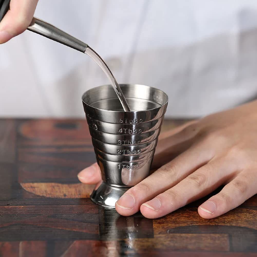 Cocktail Jigger Measuring Cup Cocktail Measuring Cup Stainless Steel Bar Jigger Three Scales Coffee Measuring Jigger Up