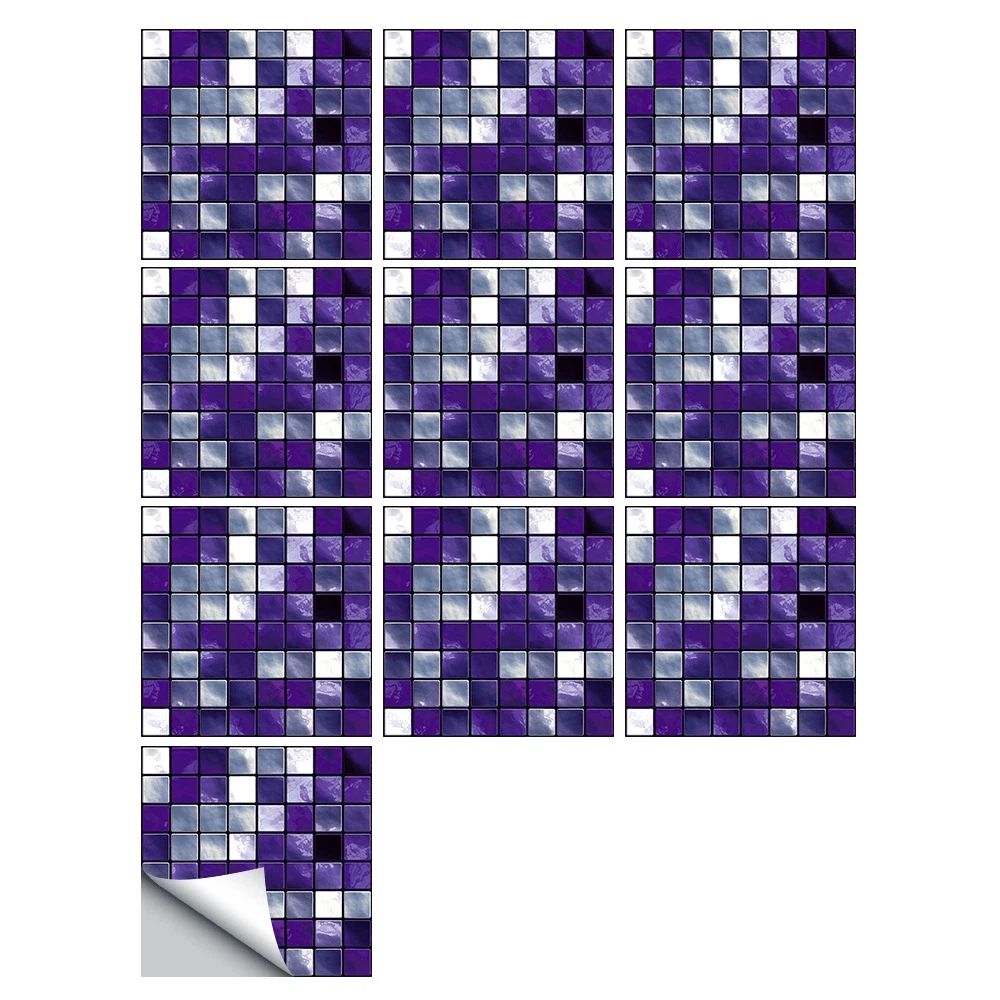 10pcs Simulated Tile Stickers Decor Adhesive Stickers Contact Paper Peel and Stick Peel and Stick Backsplash Waterproof Stickers