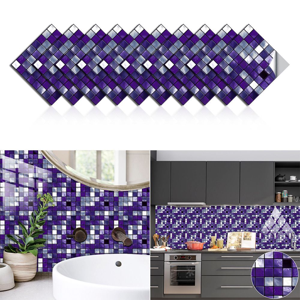 10pcs Simulated Tile Stickers Decor Adhesive Stickers Contact Paper Peel and Stick Peel and Stick Backsplash Waterproof Stickers