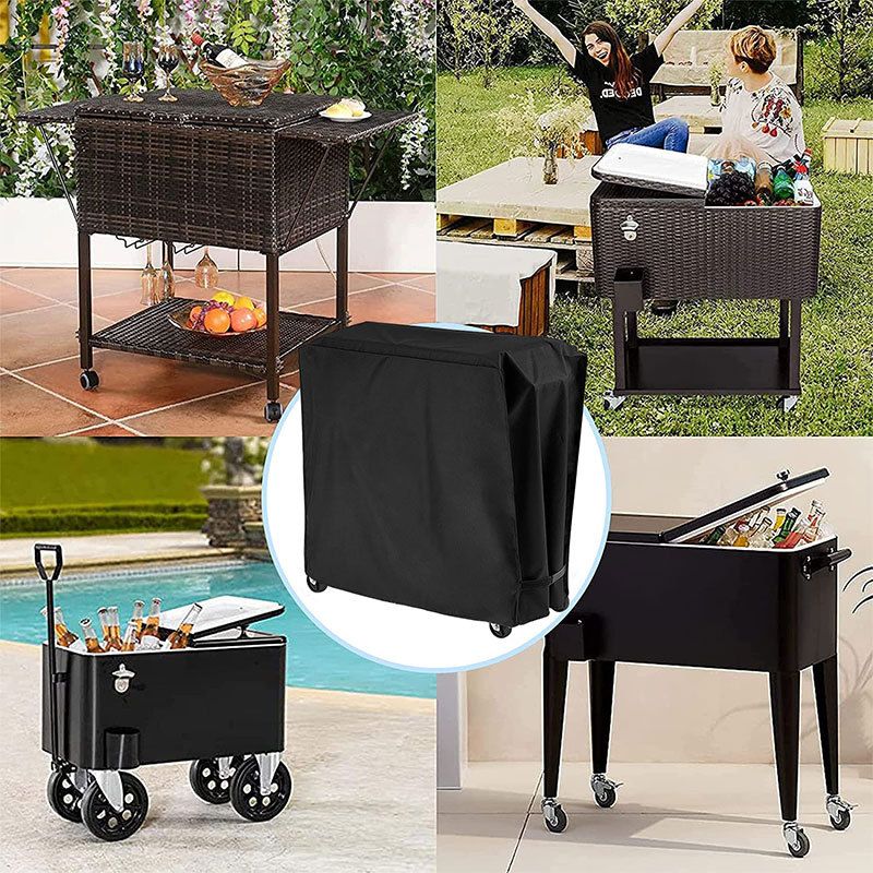 Cooler Cart Cover Waterproof with UV Coating,Fits Most Rolling Cooler Cart Cover Outdoor Beverage Cart Ice Chest Protective