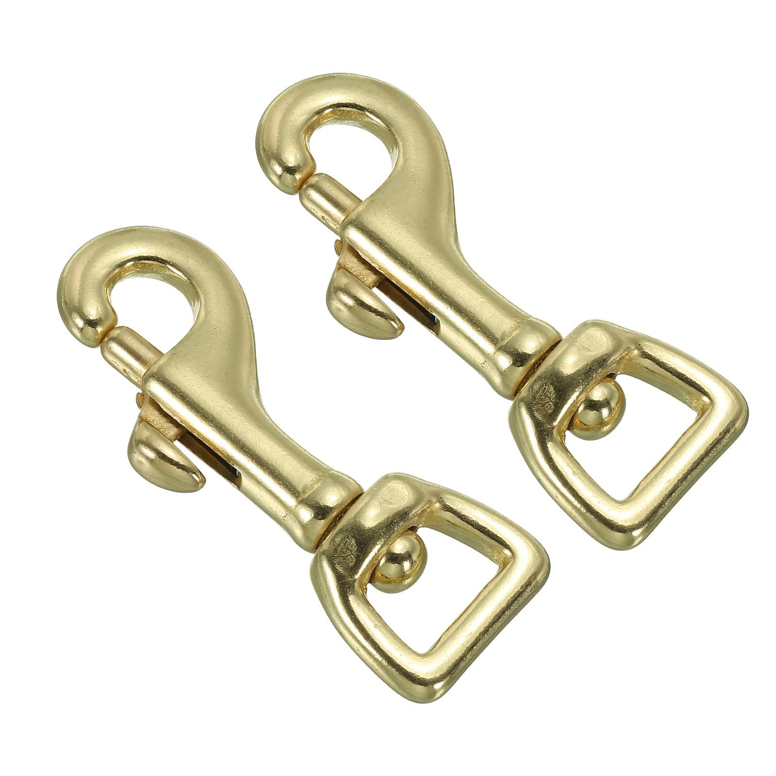 Lobster Clasp Keychains, 2Pcs Pure Brass Oval Lobster Clasps Swivel Trigger Snap Hook Purse Lanyard Clips for DIY Leather Craft
