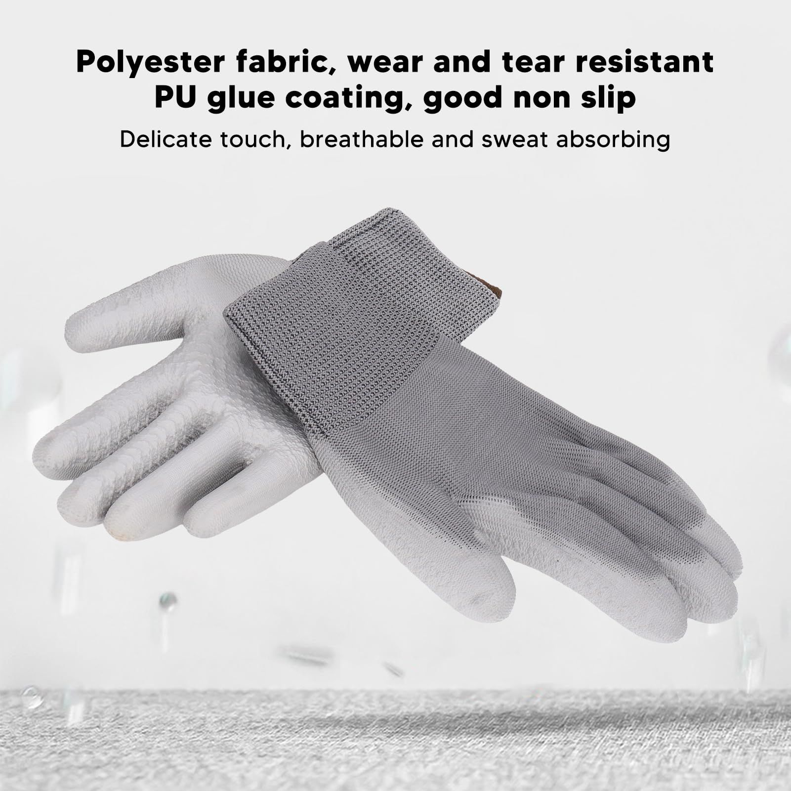 12 Pairs Coated Gloves Palm Coated Gloves Wear Resistant Gloves Repair Protective Gloves Industrial Coated Gloves S Size