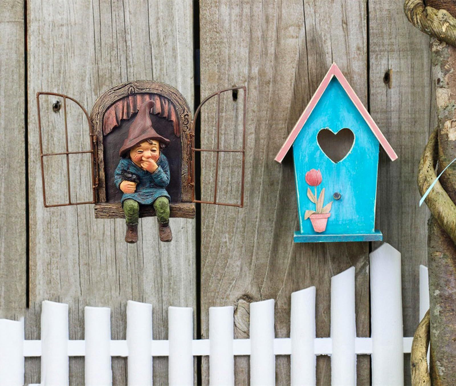 Garden Gnome Statue, Elf Out The Door Tree Hugger, Funny Garden Tree Decoration, Patio Yard Lawn Porch Decoration