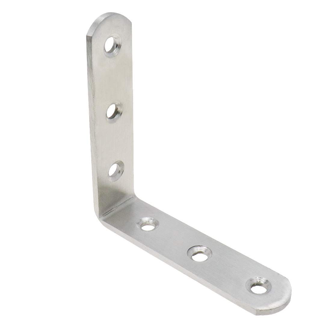 Stainless Steel Shelf Corner Brace Right Angle Brackets L Brackets Corner Brace Angle Joint Fasterner 80mm/3" x 80mm/3" - 4pcs