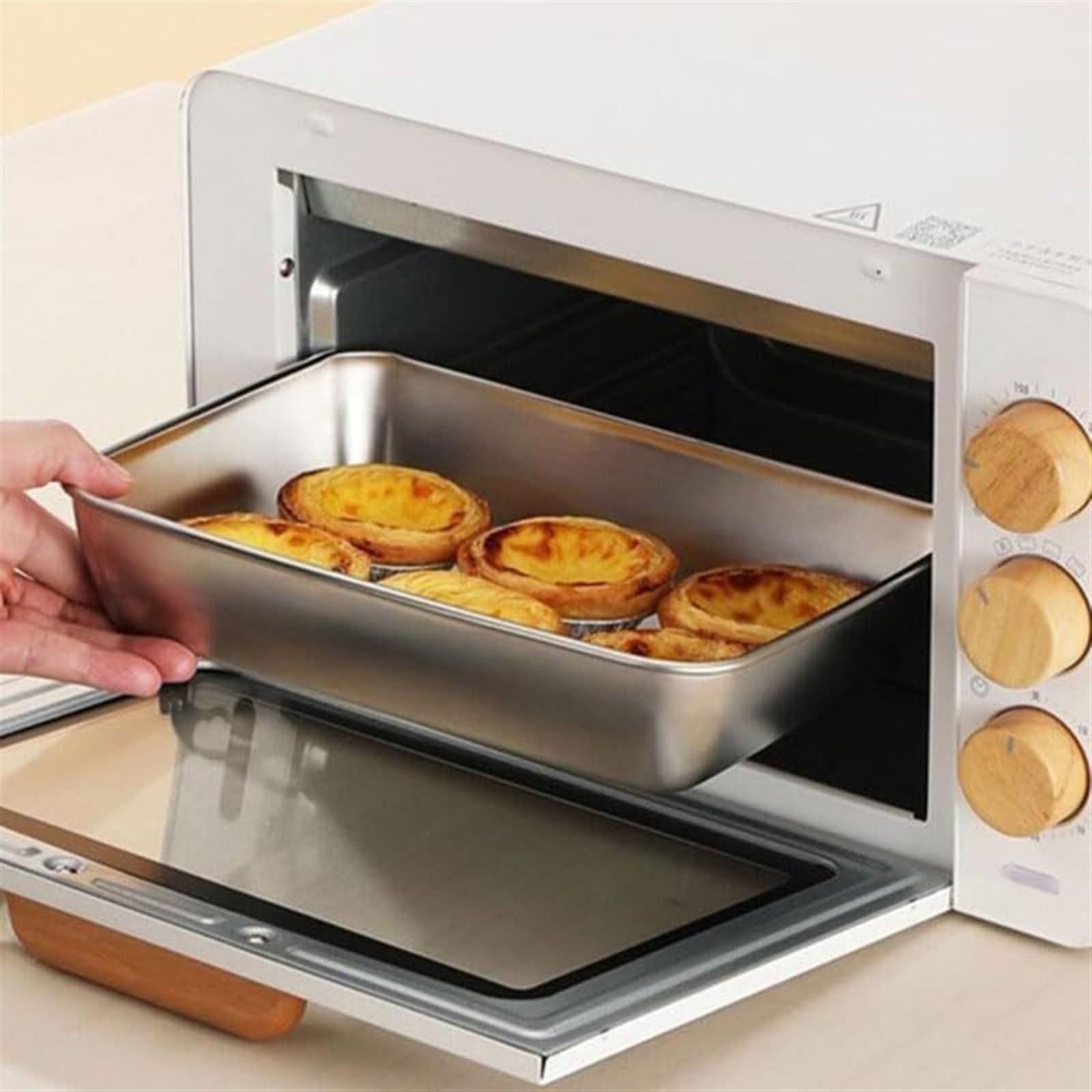 Stainless Steel Square Plate With Lid, Food Storage Container Tray Reusable Thickened Metal Dish Plate For Oven ( 2pcs）