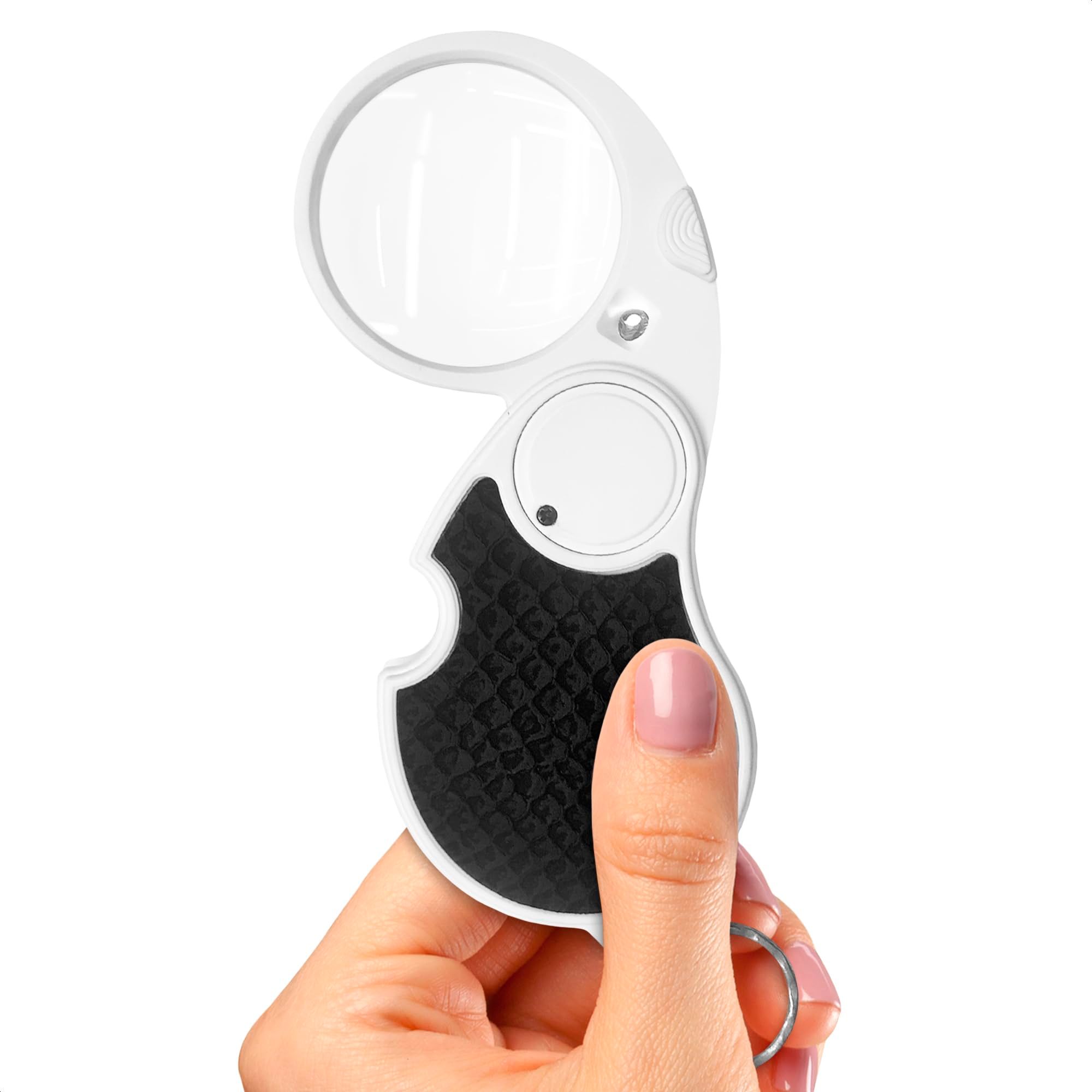 Magnifier for Reading - Small Keychain Reading Magnifying Glass with Light for Reading Mini Magnifying Glass Light with Lid（2pcs）