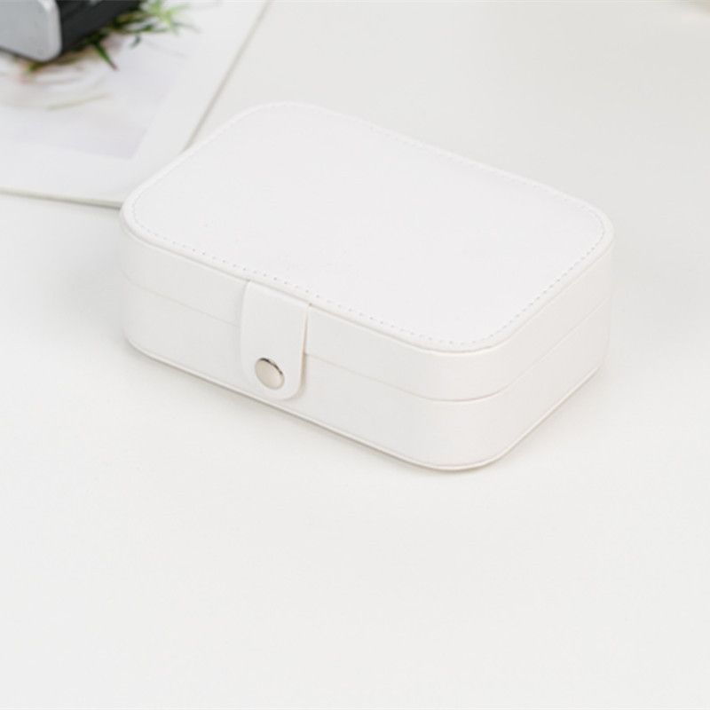 Small Jewelry Box, Travel Jewelry Case Portable Jewelry Organizer Storage for Necklace Earring Rings, Double Layer Leather (2pcs)