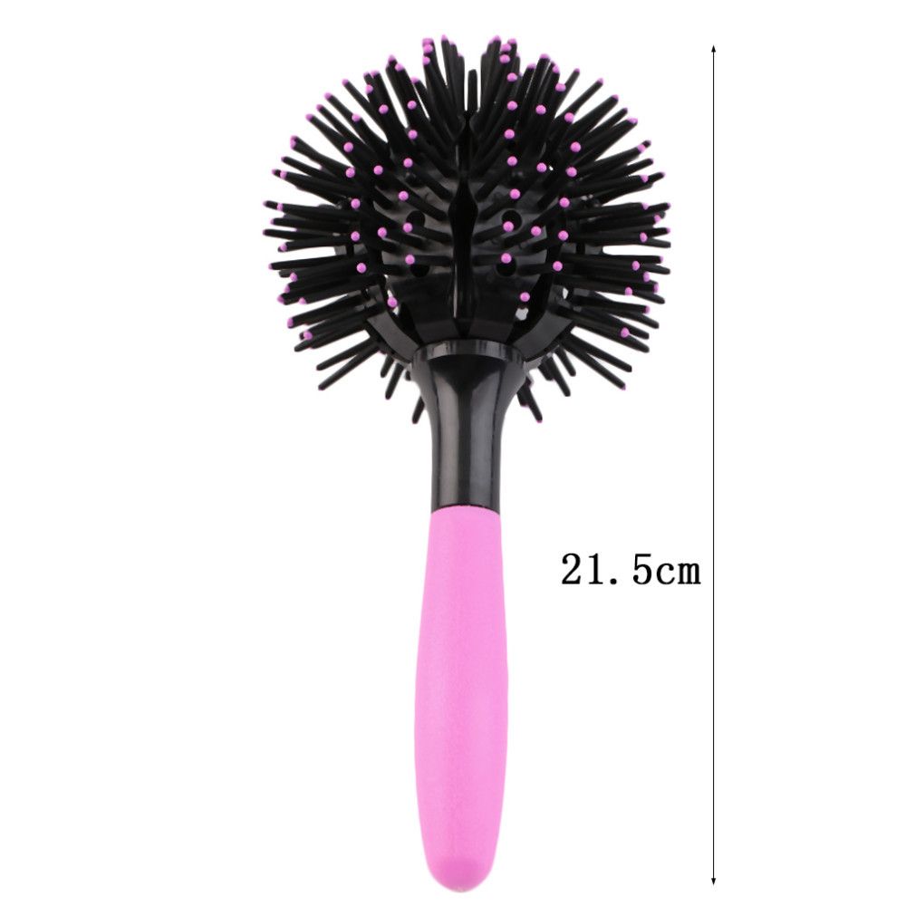 3D Round Hair Brush Comb, 360° Ball Blowdry HairBrush Styling Wave Brush Curl Defining Brush Hair Curling Brush Define Styling