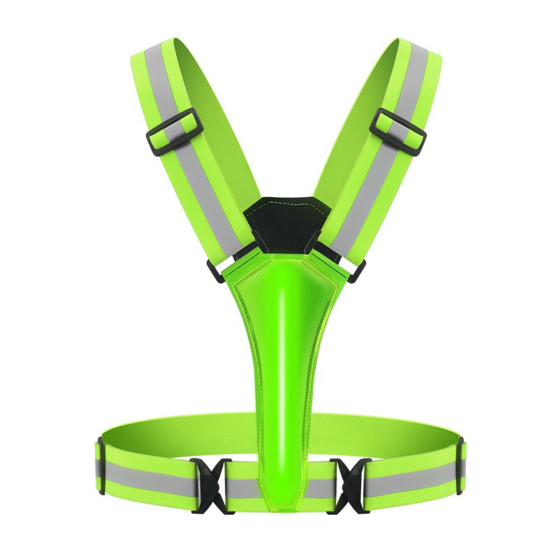 Reflective Vest Running Gear, 3 Lights Colors High Visibility Reflective Running Gear Rechargeable Light Running Vest for Walking