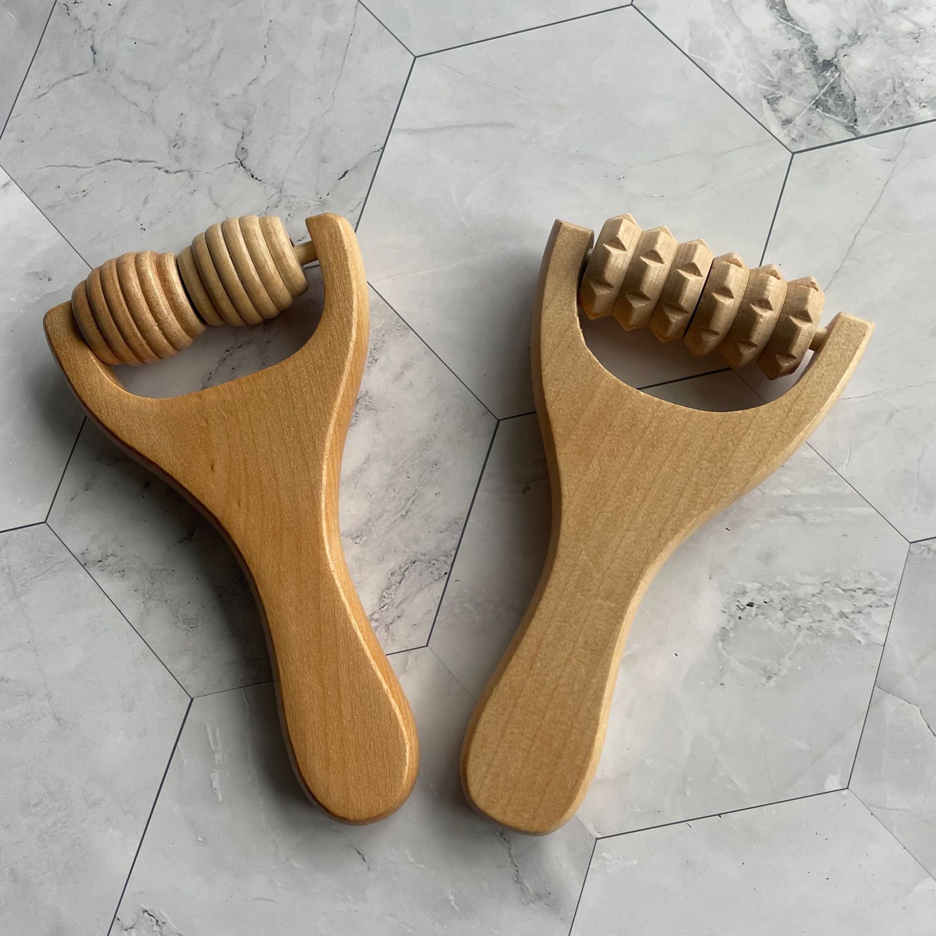 3Pcs Massage Tools Wooden Massage Rollers, Hand Massage Tools Manual Back Muscle Roller Stick for Relaxes Thigh,Full Body Muscle