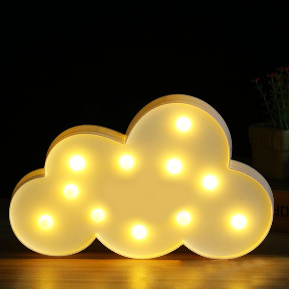 Light Up Cloud Decorative Signs Hanging Hole Nursery Room Cloud Night Light for Baby Shower, Party Supply, Christmas Decor-Cloud