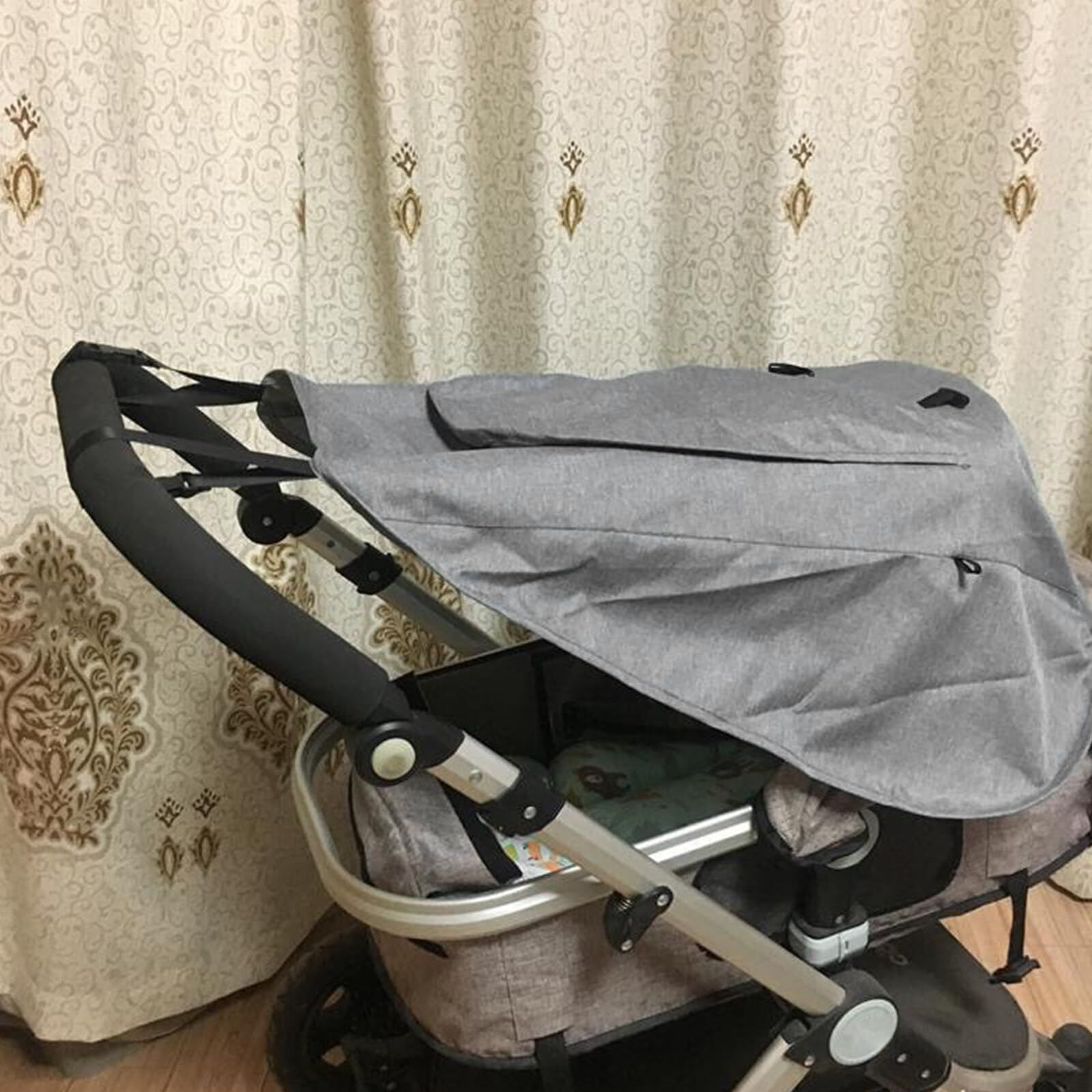 Stroller Sun Shade for Baby Sun Protection Stroller Umbrella with Viewing Window UV Protection Sun Shade Universal Stroller Sun