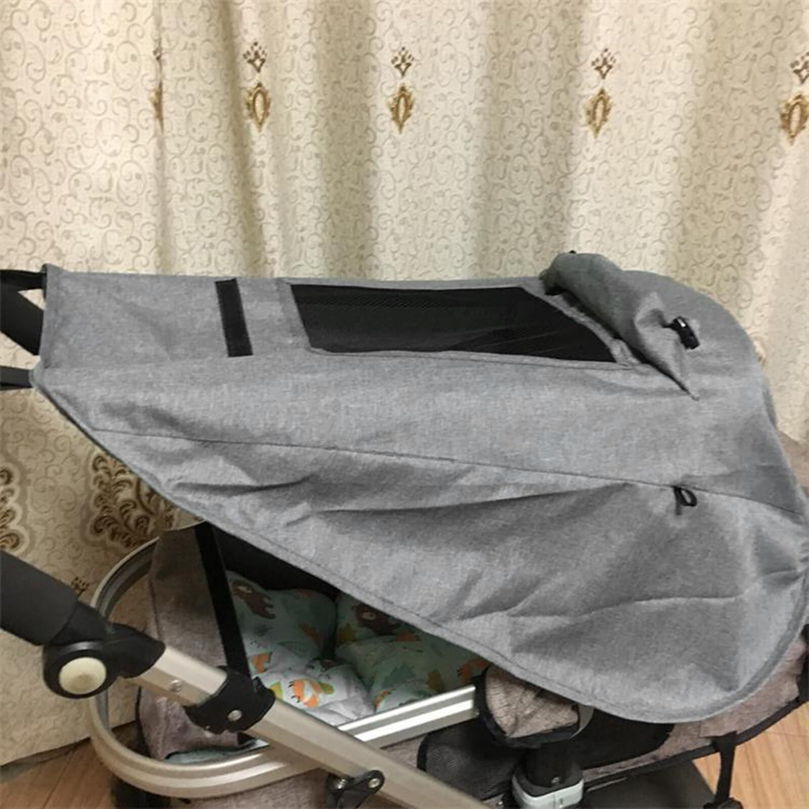 Stroller Sun Shade for Baby Sun Protection Stroller Umbrella with Viewing Window UV Protection Sun Shade Universal Stroller Sun