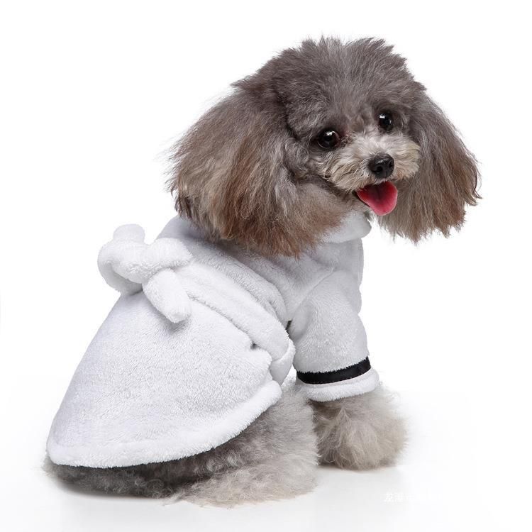 Fast Drying Towel Pet Pajama with Hood- Dog Bathrobe Towel Soft Puppy Bath Robe Super Absorbent Towel for Small Dogs and Cats