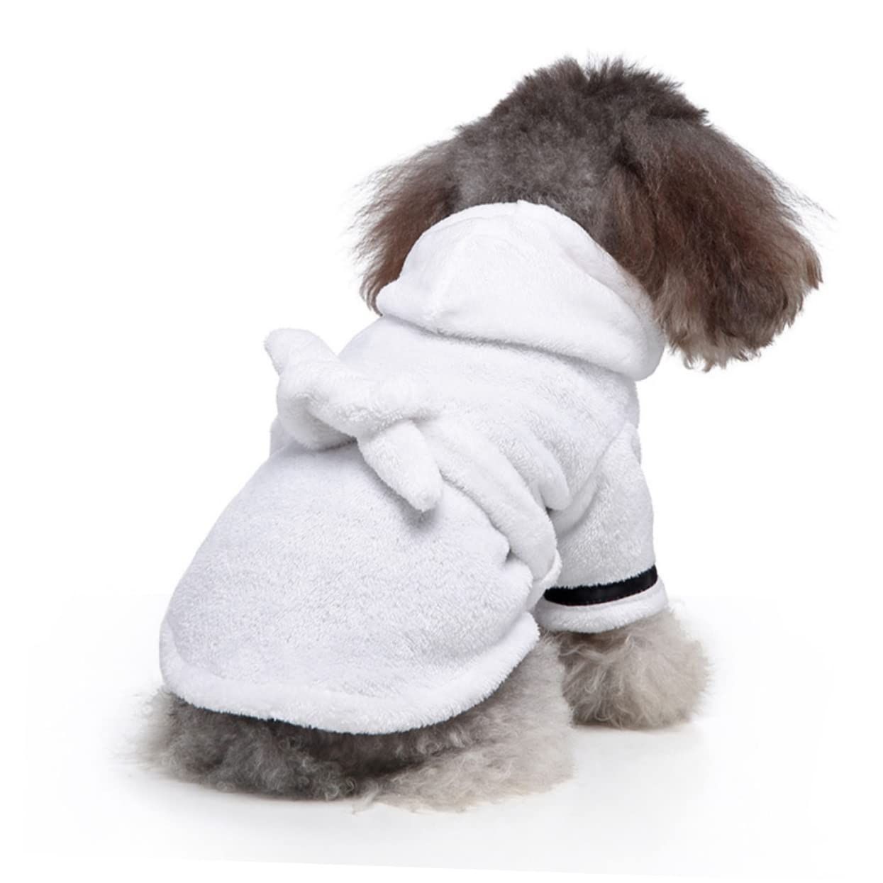 Fast Drying Towel Pet Pajama with Hood- Dog Bathrobe Towel Soft Puppy Bath Robe Super Absorbent Towel for Small Dogs and Cats