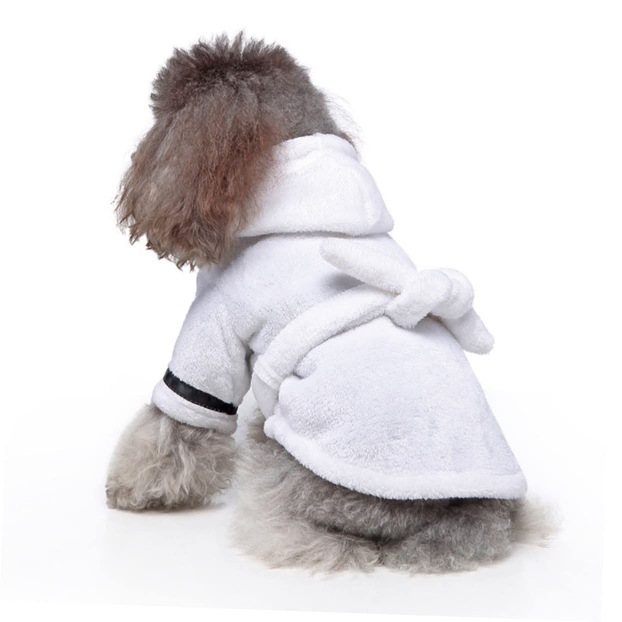 Fast Drying Towel Pet Pajama with Hood- Dog Bathrobe Towel Soft Puppy Bath Robe Super Absorbent Towel for Small Dogs and Cats