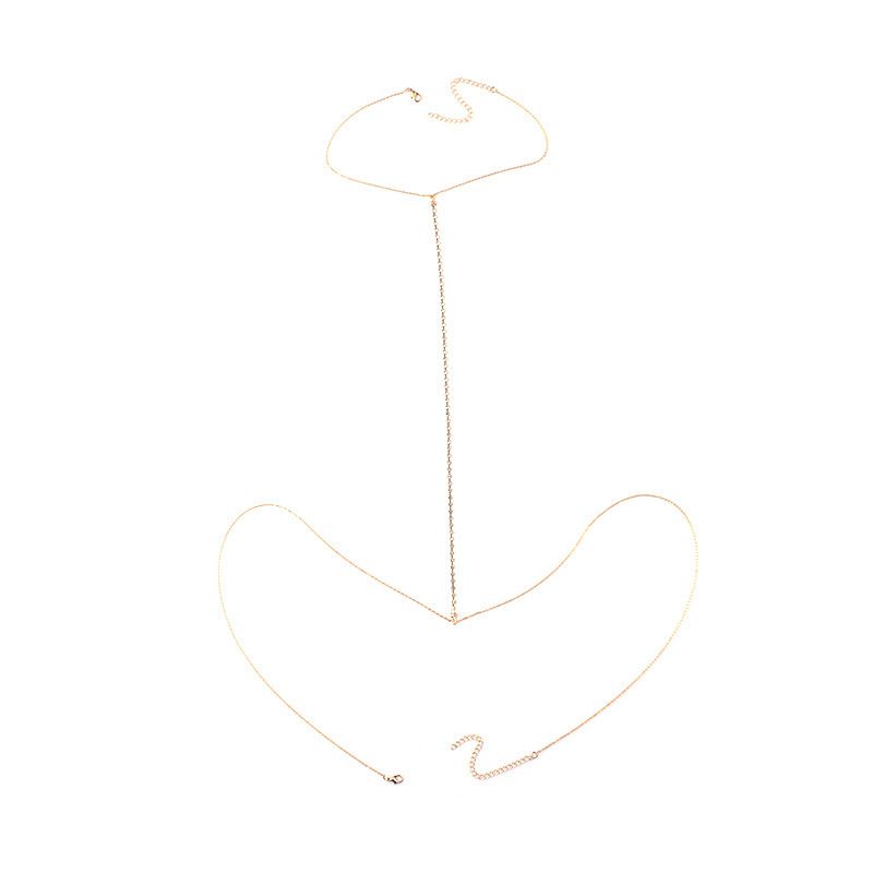 Body Chain Bra Crystal Bikini Body Jewelry Necklace Bikini Sexy Chains for Women and Girls (Gold) adjustable and easy to wear