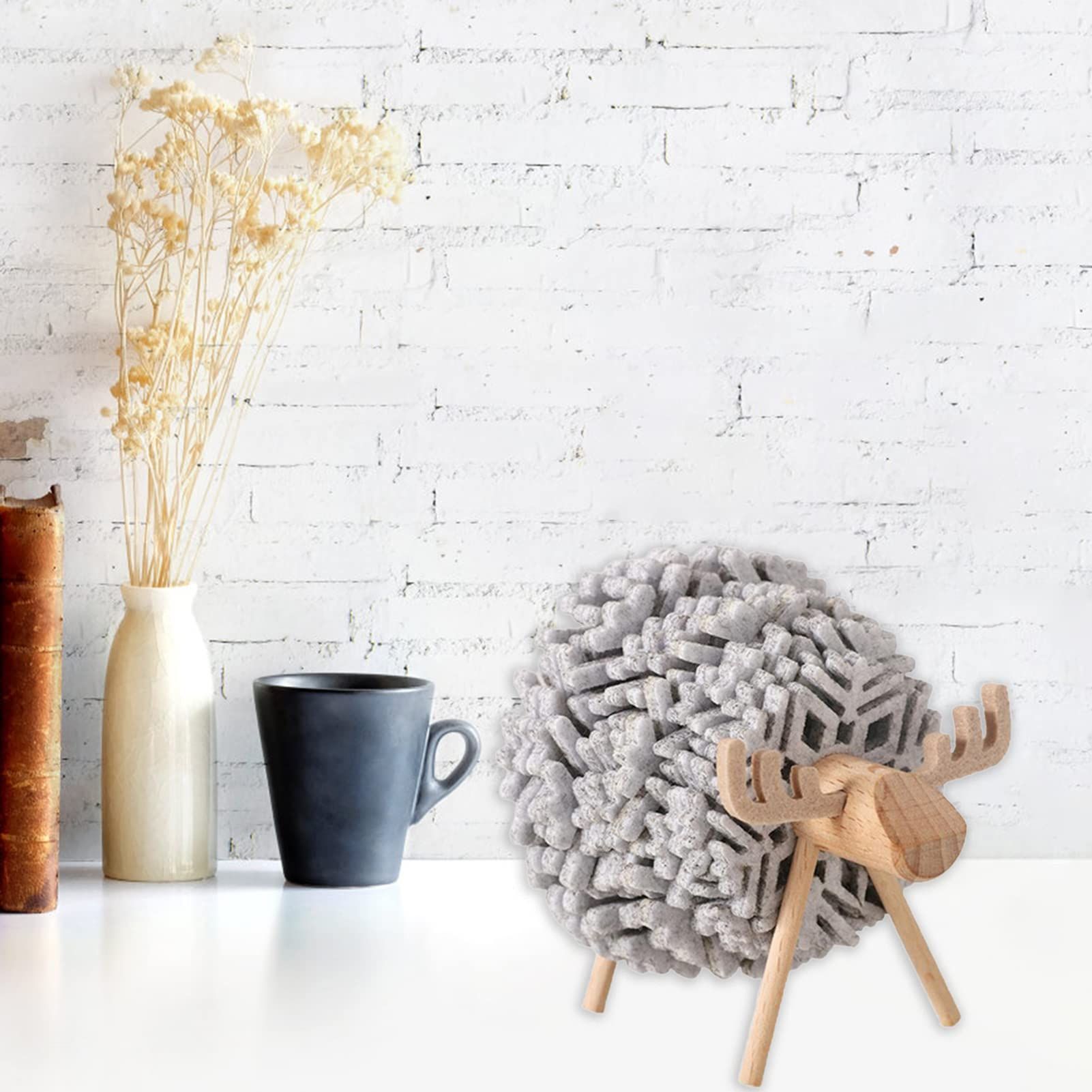 Sheep Snowflake Coasters Dining Table Placemats Wine Coaster Beverage Coaster Snowflake Cup Cushion Car Ornament Snowflake Cup