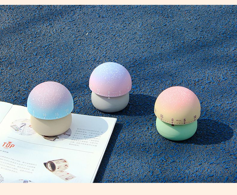Mechanical Kitchen Timer, Cute Mushroom Timer for Kids, Wind Up 60 Minutes Manual Countdown Timer for Classroom, Home （3pcs）