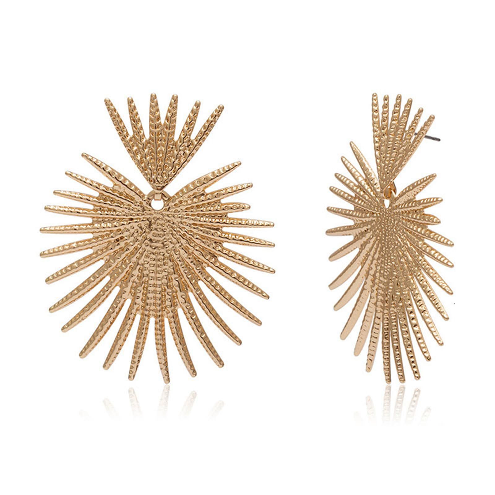 Earrings Studs Gold Star Statement Earrings Flower Geometric Exaggerated Earrings Punk Minimalist Ear Jewelry for Women and Girls