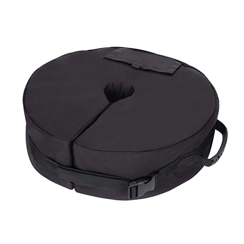 Round Umbrella Base Weight with Side Slot Opening, Cantilever & Any Outdoor Patio Umbrella Stand ~ Easy Set up (Black)