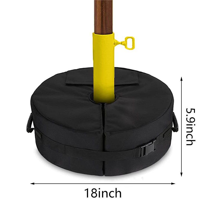 Round Umbrella Base Weight with Side Slot Opening, Cantilever & Any Outdoor Patio Umbrella Stand ~ Easy Set up (Black)
