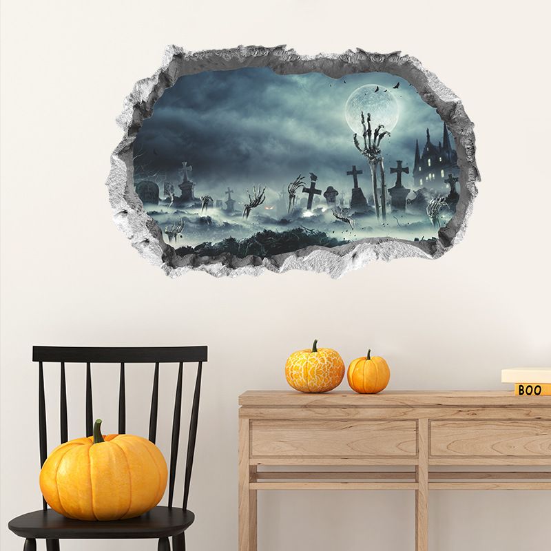 Halloween Wall Stickers Halloween Ghost Wall Sticker 3D Halloween Wall Art Scary Wall Stickers Haunted House Wall Paper Haunted