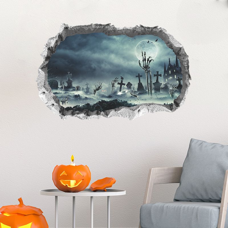Halloween Wall Stickers Halloween Ghost Wall Sticker 3D Halloween Wall Art Scary Wall Stickers Haunted House Wall Paper Haunted