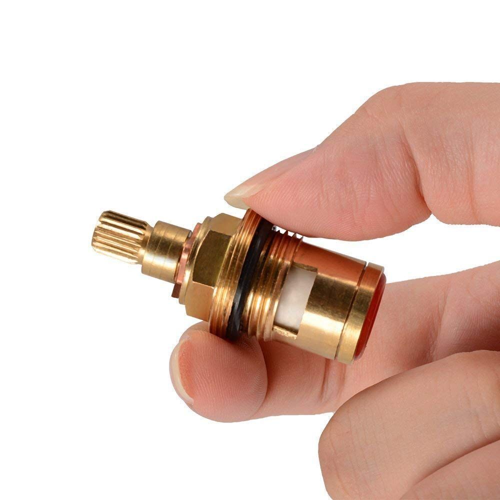 2pc Brass Ceramic Stem Disc Cartridge Faucet Valve Replacement Quarter Turn for Bathroom Kitchen Tap