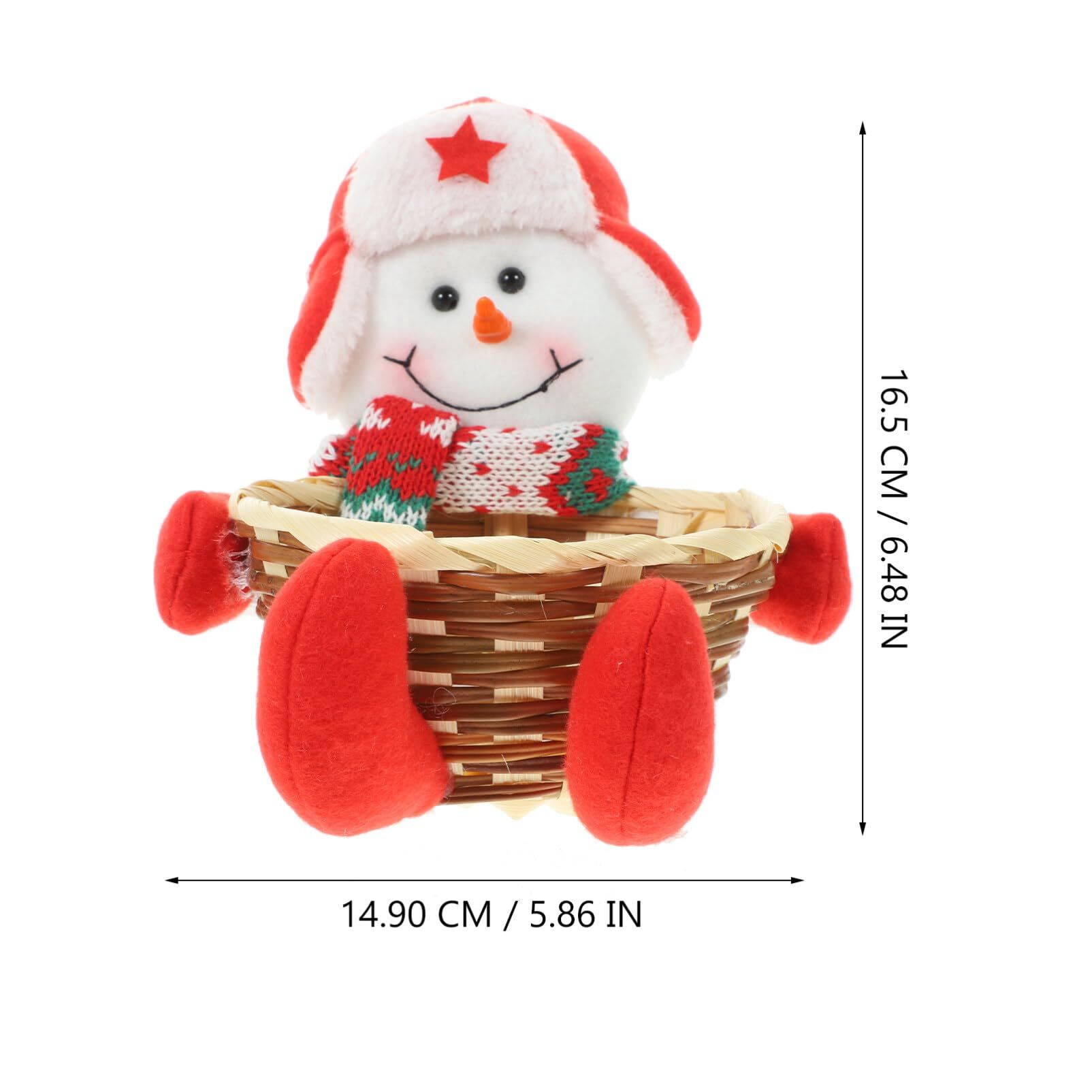 Christmas Candy Basket Candy Bowl Snowman Candy Basket Decoration Xmas Sugar Snack Container Dish for Holiday Table Desk