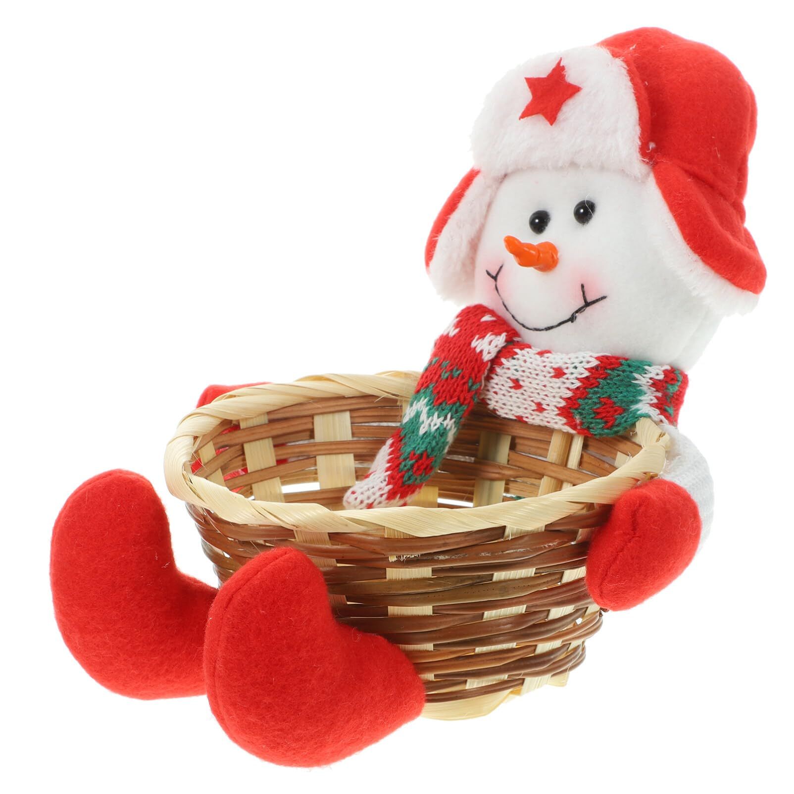 Christmas Candy Basket Candy Bowl Snowman Candy Basket Decoration Xmas Sugar Snack Container Dish for Holiday Table Desk