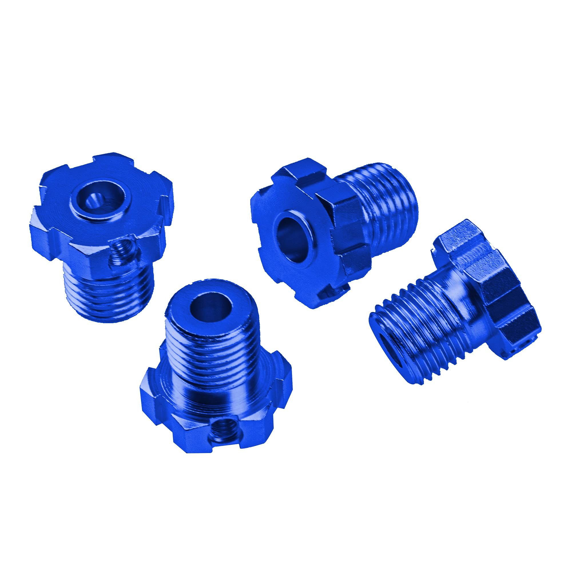 4Pack Aluminum 17mm Splined Wheel Hex Hub Nut Compatible with Easy to install and durable for long time use.(Blue)