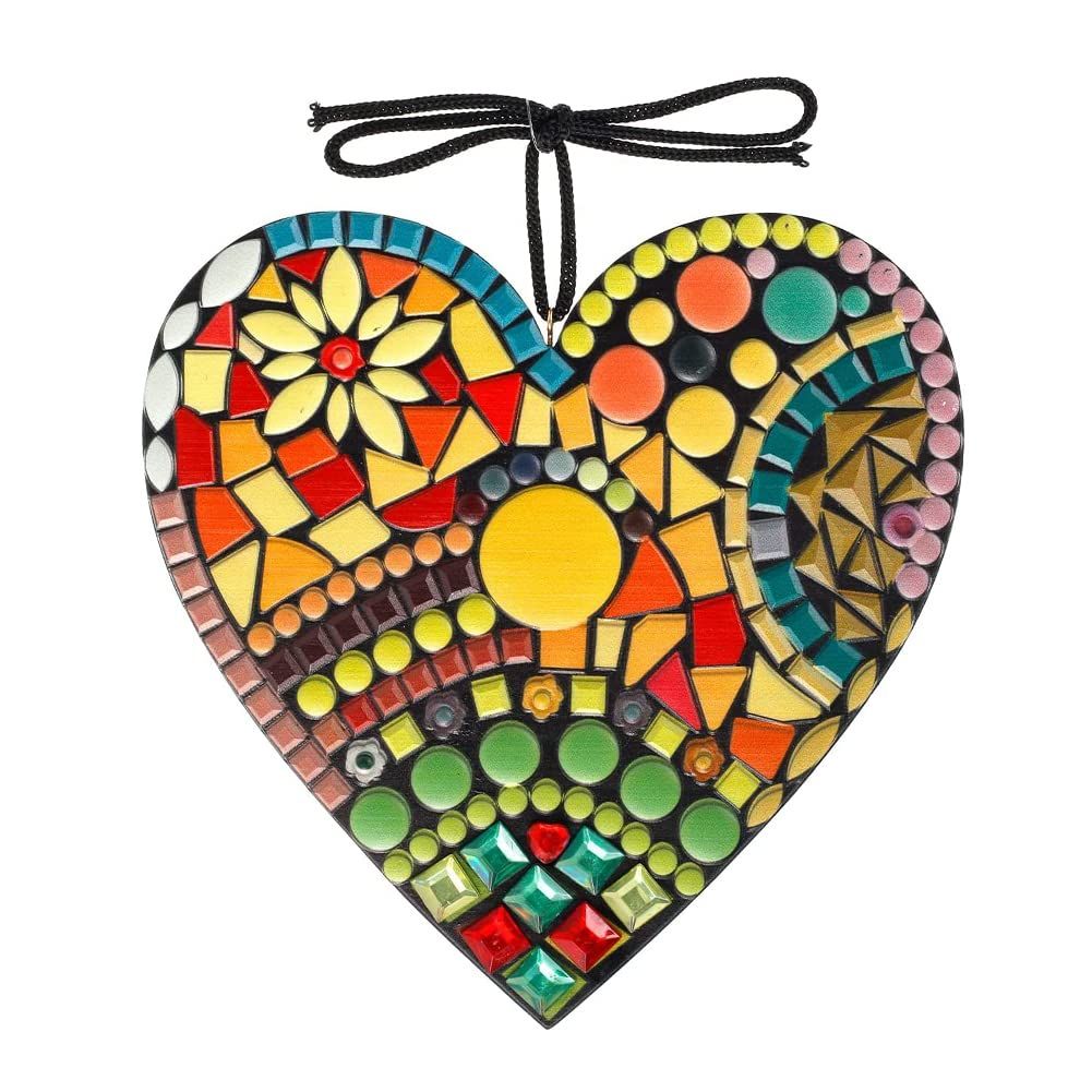 Mosaic Garden Heart Sculpture Decor Colorful Resin Love Decoration Love Pendant Craftsmanship Unique Love Hoisting Outdoor Garden