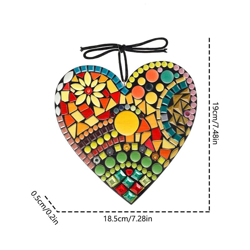 Mosaic Garden Heart Sculpture Decor Colorful Resin Love Decoration Love Pendant Craftsmanship Unique Love Hoisting Outdoor Garden