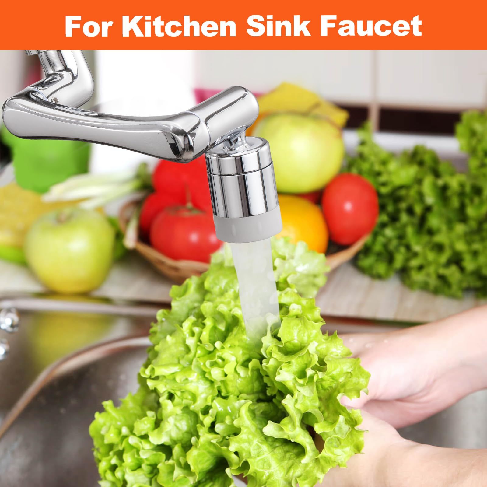 Faucet Extender for Bathroom Sink 2 Water Outlet ModesRotatable Swivel Faucet Attachment Kitchen Faucet Extension,Tap Adjustment