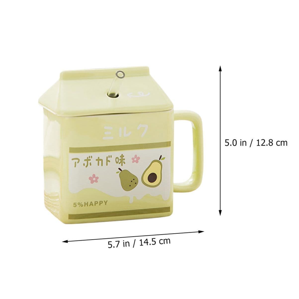 Milk Carton Coffee Cup 390ml Green