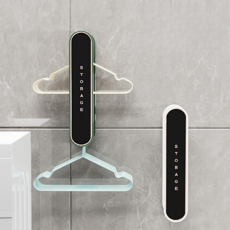 Hanger Organizer Retractable Storage Clothes Hanger Organizer Space Saving Hanger Storage Space Saving （Green/White）