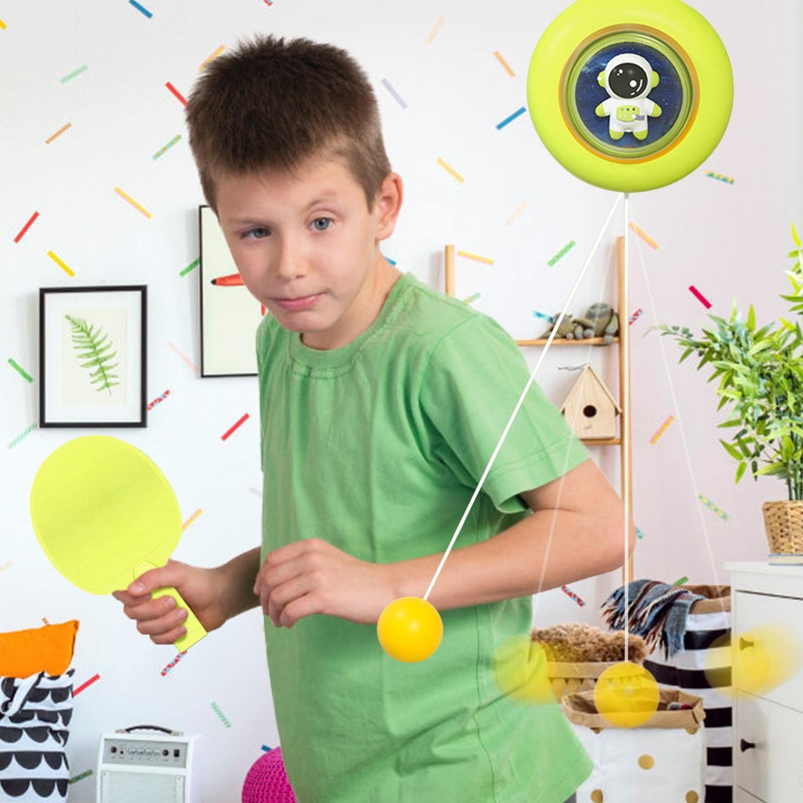 Table Tennis Paddles - Pingpong Self Training Toys with Adjustable String - Table Tennis Training Toy for Kids Improve Reaction