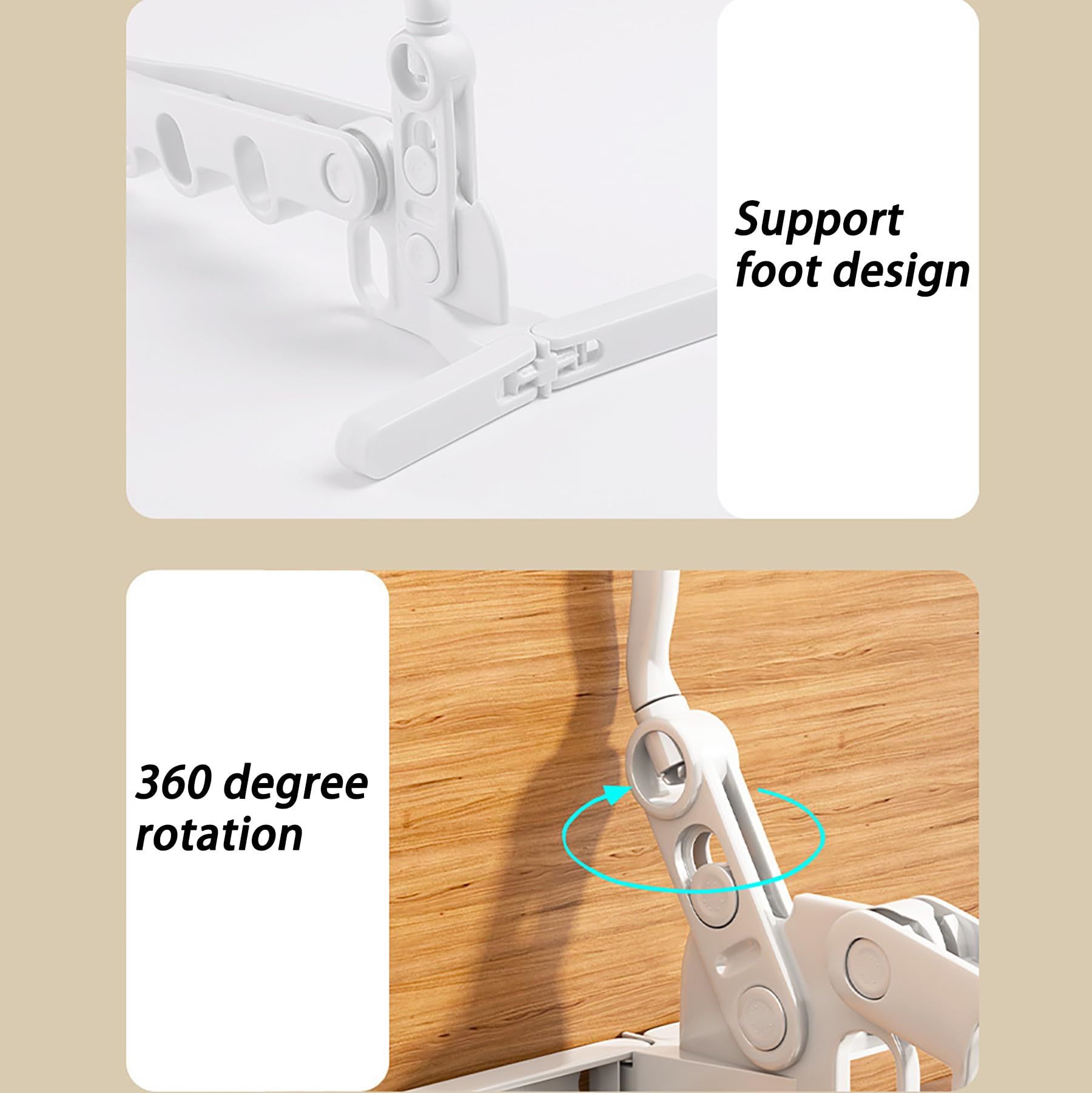 Folding Clothes Drying Rack with 5 Travel Hangers Foldable, Space Saving Foldable Anti Rust Plastic Travel Drying Rack.