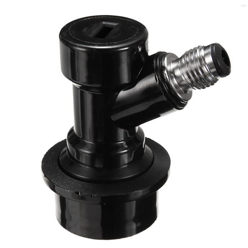 Plastic Stainless Steel Homebrew Ball Lock Keg Black White Beer Keg Dispenser Disconnect Straight (Color : Black Straight Mouth)