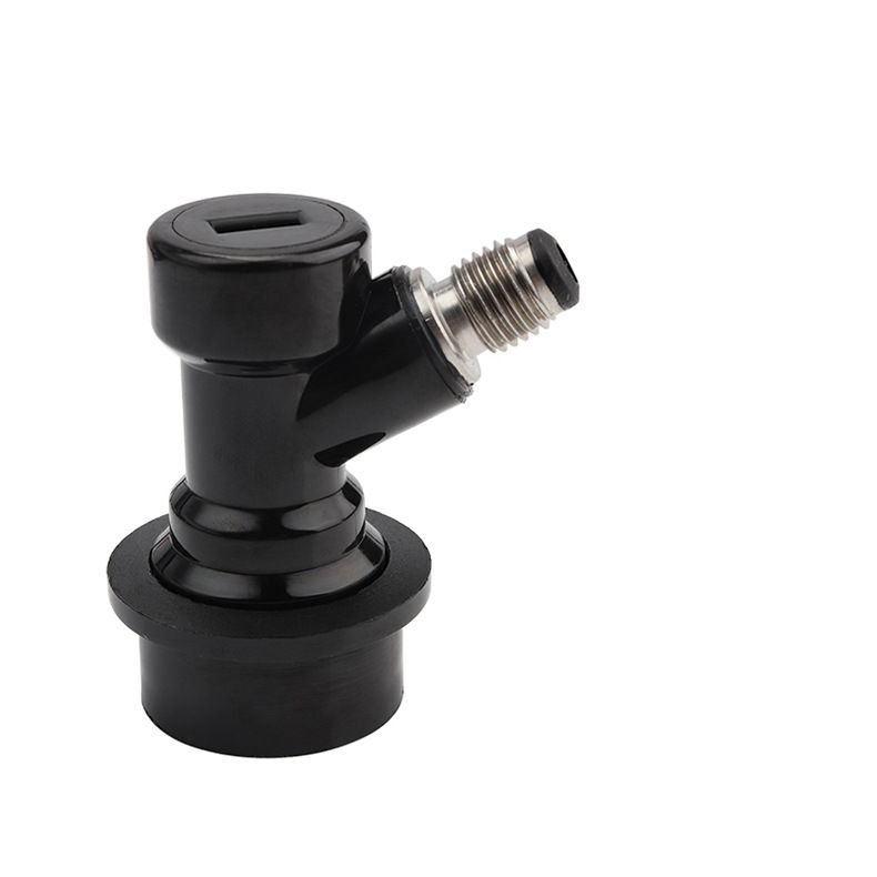 Plastic Stainless Steel Homebrew Ball Lock Keg Black White Beer Keg Dispenser Disconnect Straight (Color : Black Straight Mouth)