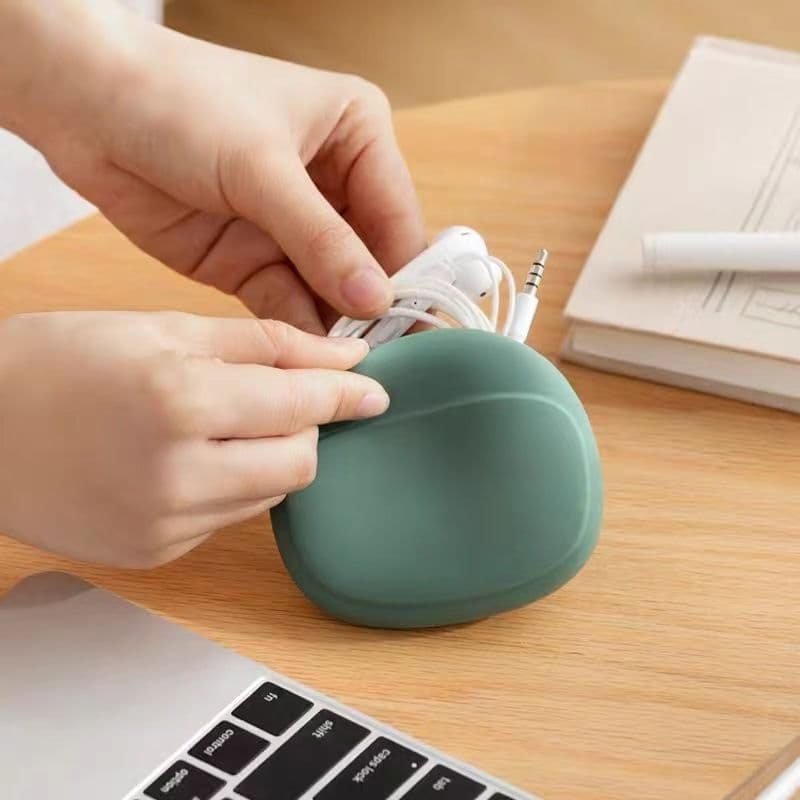 Silicone Headphone Organizer-Data Cable Storage Case-Mini Key Box-Portable Wired Headphone Organizer(Red-Grey-Green-3PCS)