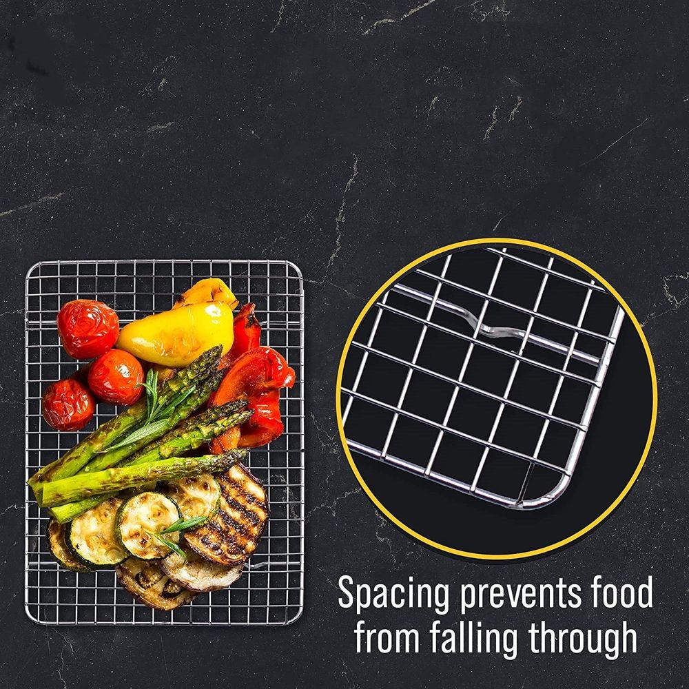 Cooling Rack for Cookie, BBQ Grid Grill Rack, 9inch*6.53inch, Non Toxic & Heavy Duty & Easy Clean 2Pcs